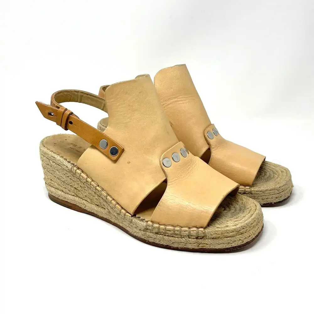 RAG & BONE Sayre Ii Espadrille Wedges - Tan - Sandals - Size 6